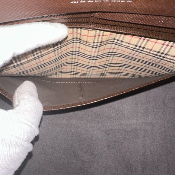 Burberry Bifold Long Wallet Nova Check Dark Brown good condition - Picture 6 of 16